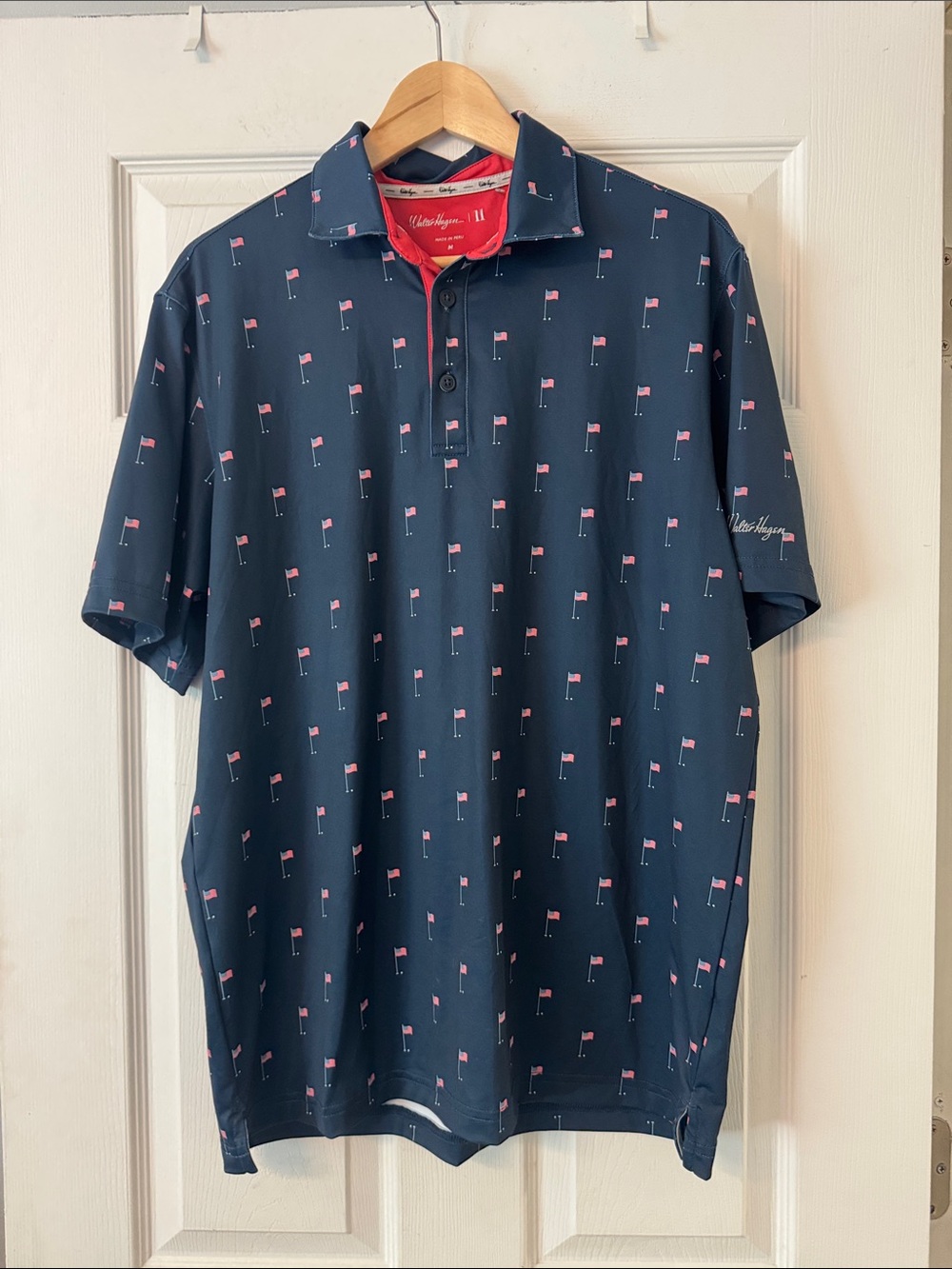 Walter Hagen Navy Polo with USA Flag Print 🇺🇸